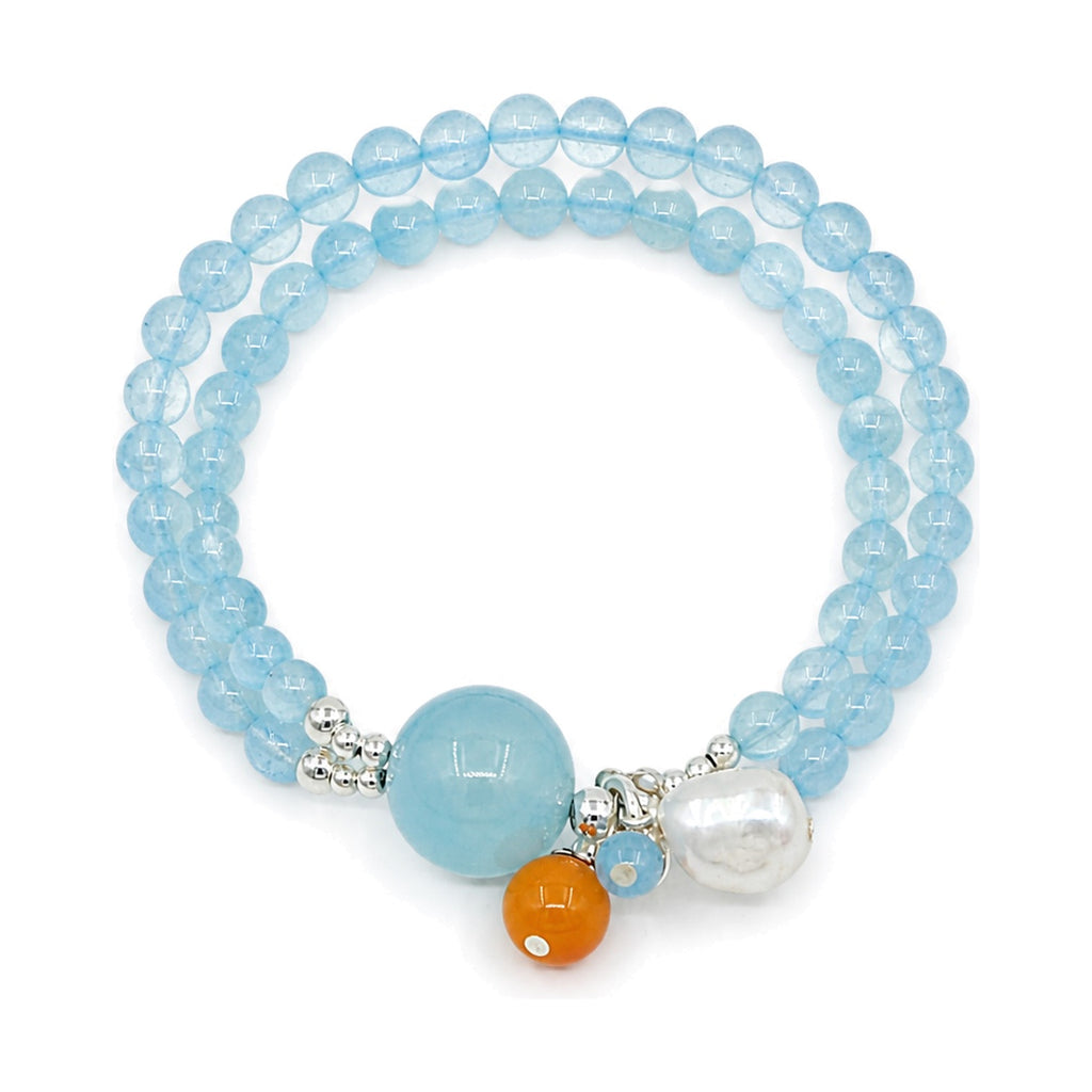Blue Carnival Wrap Bracelet — full view
