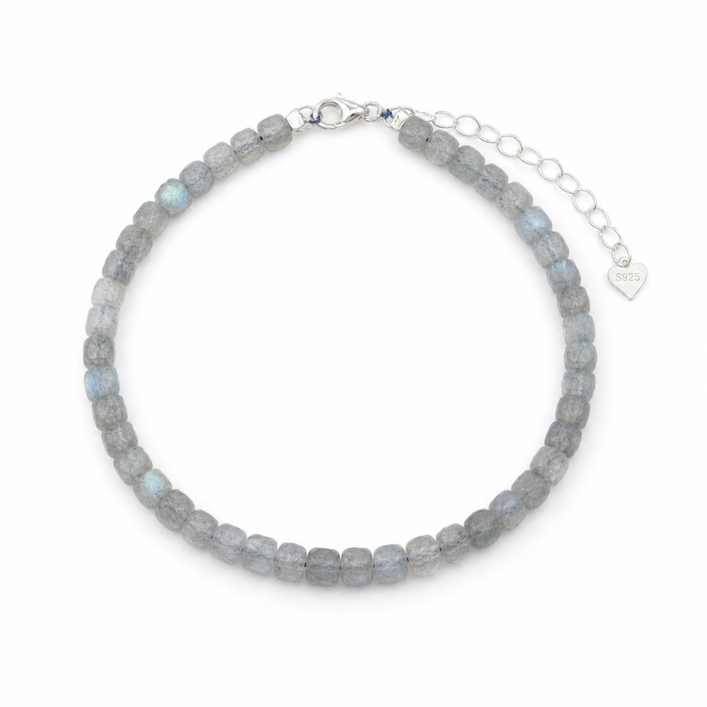 Moonlit Haze Gray Moonstone Bracelet — full view