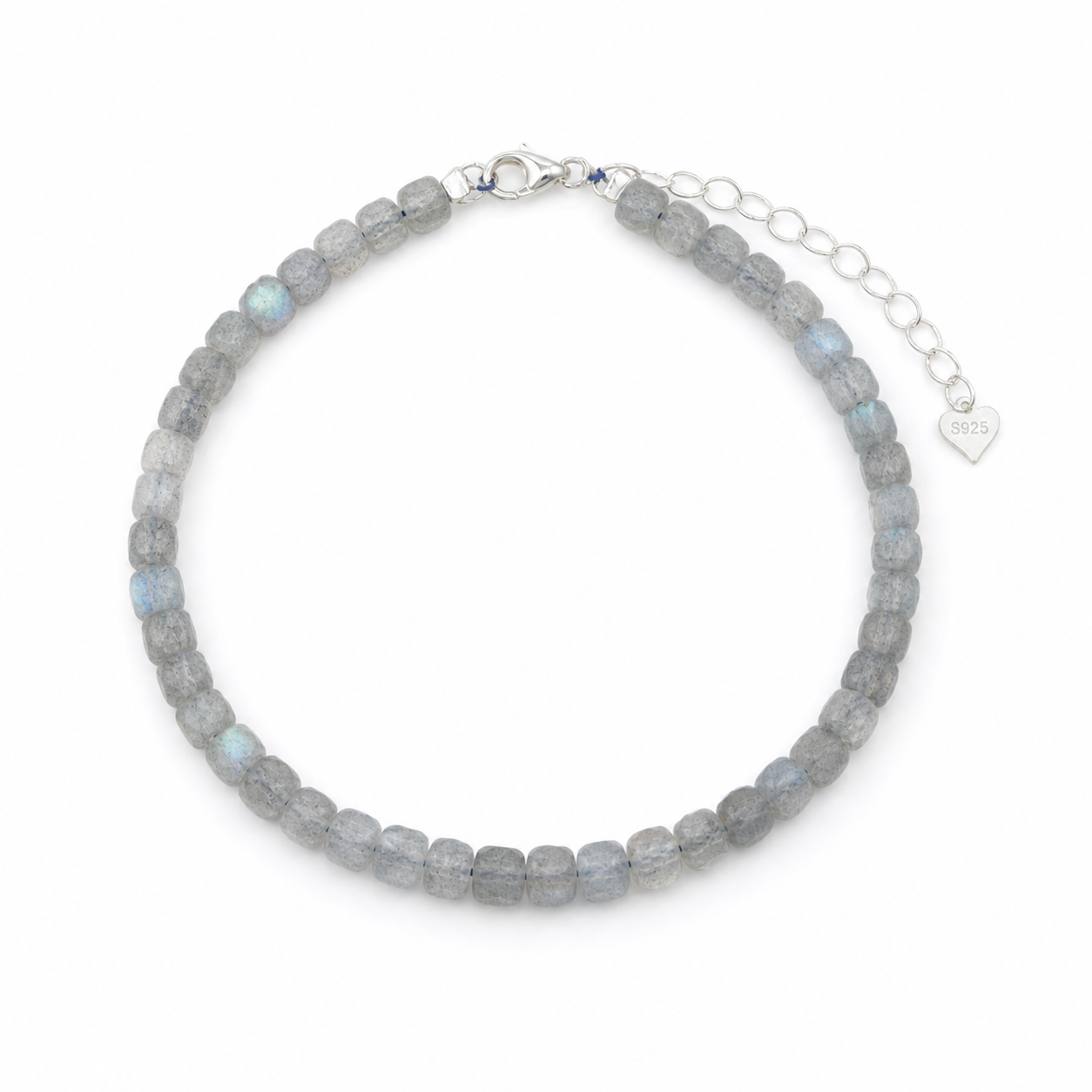 Moonlit Haze Gray Moonstone Bracelet — full view