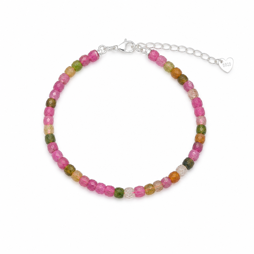 Rose Mosaic Tourmaline Bracelet — full view