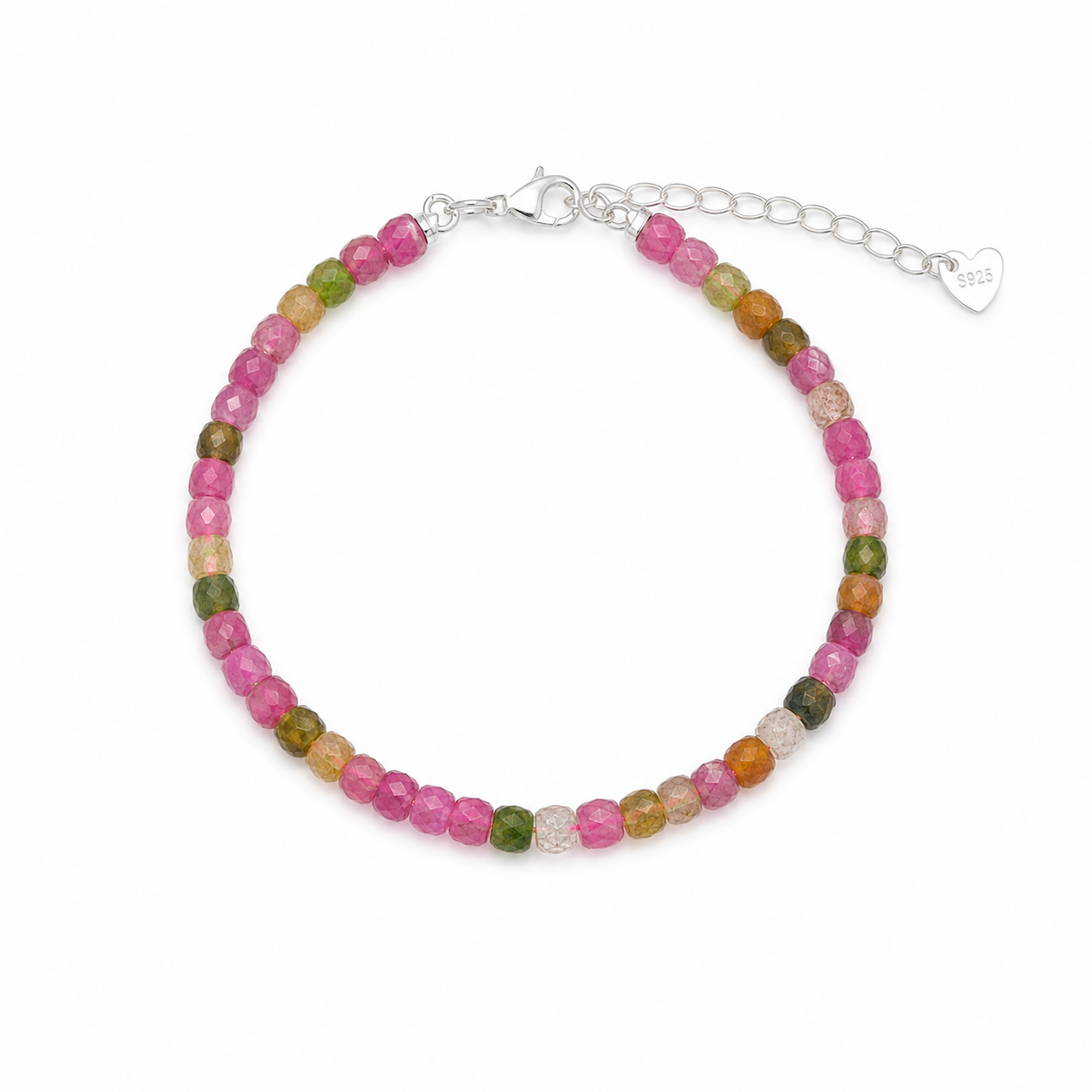 Rose Mosaic Tourmaline Bracelet — full view