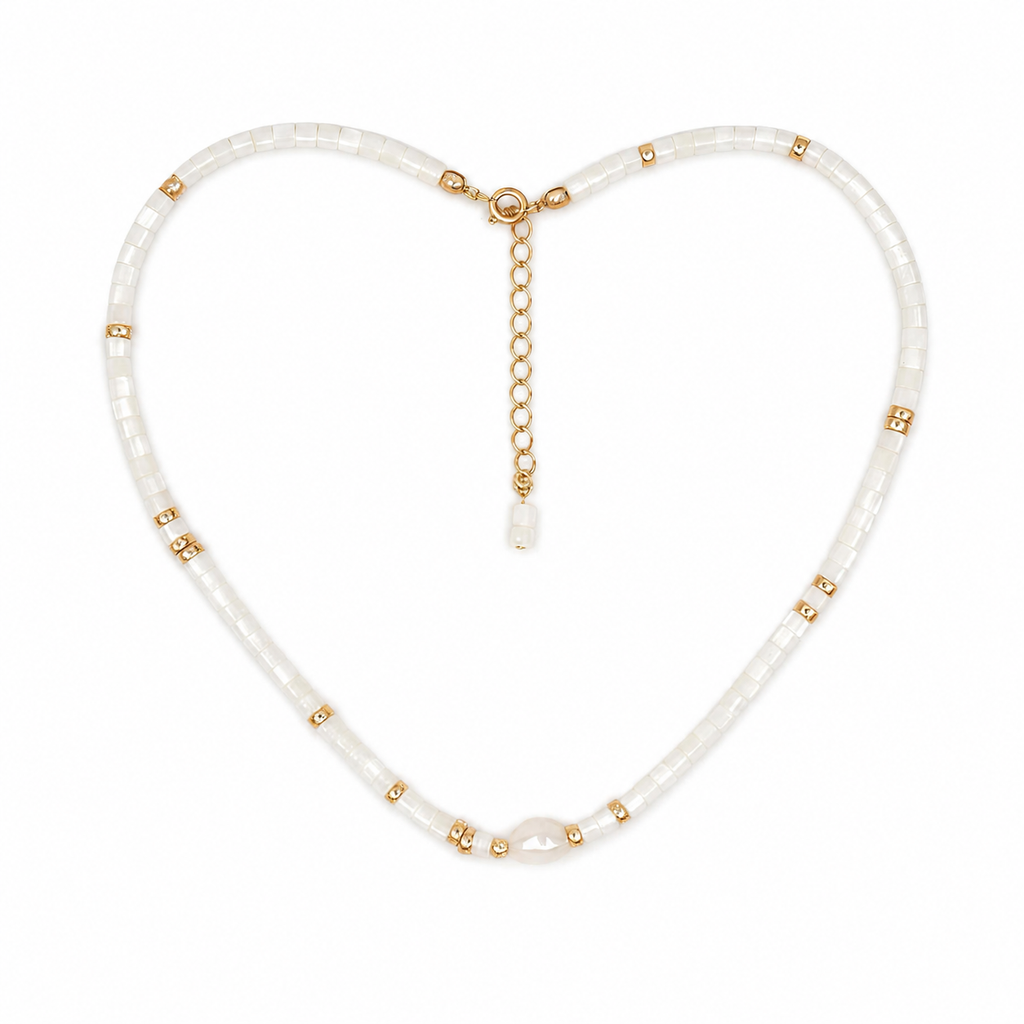 Mother-of-Pearl Frost Necklace — full view