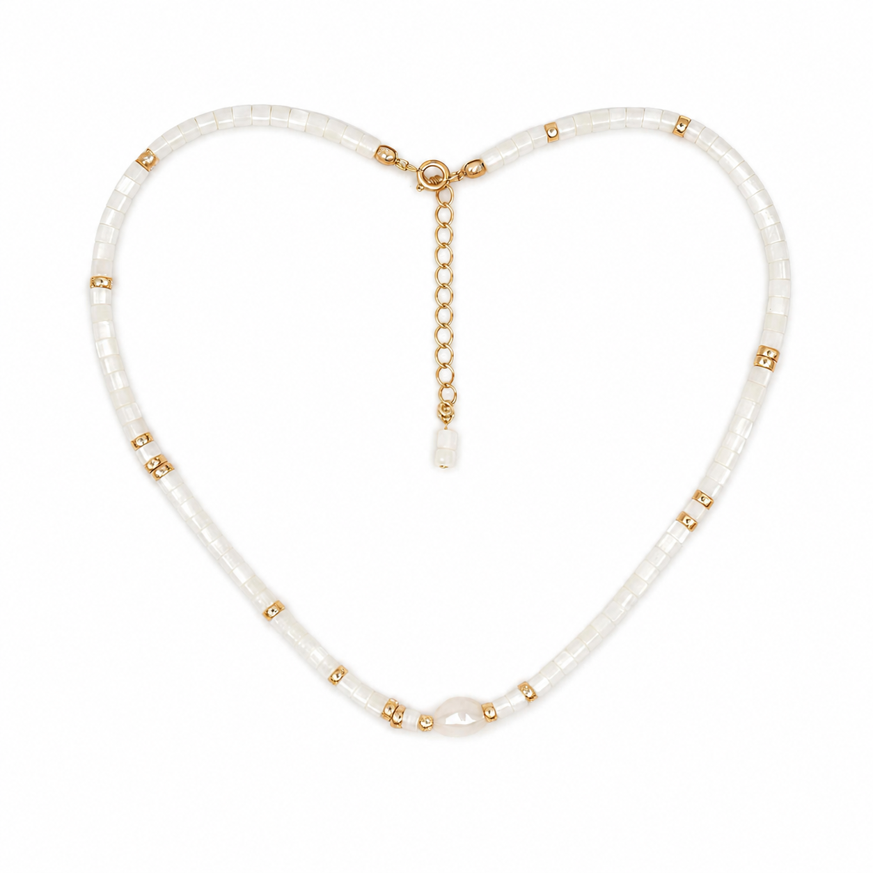 Mother-of-Pearl Frost Necklace — full view