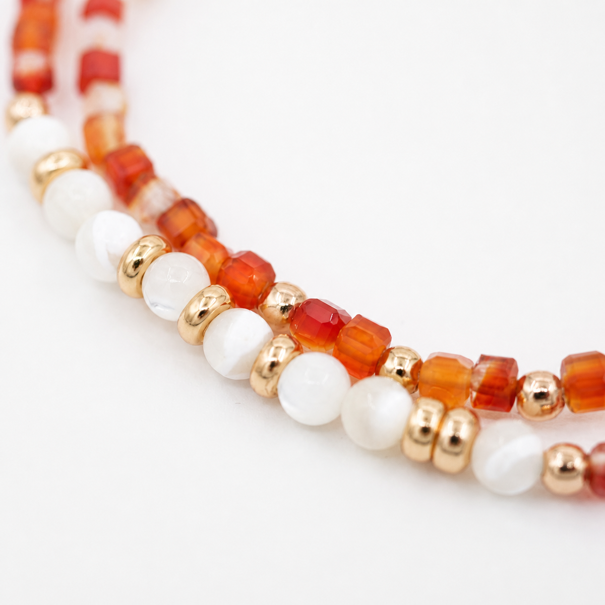 Ember Mother-of-Pearl Wrap Bracelet — detail view