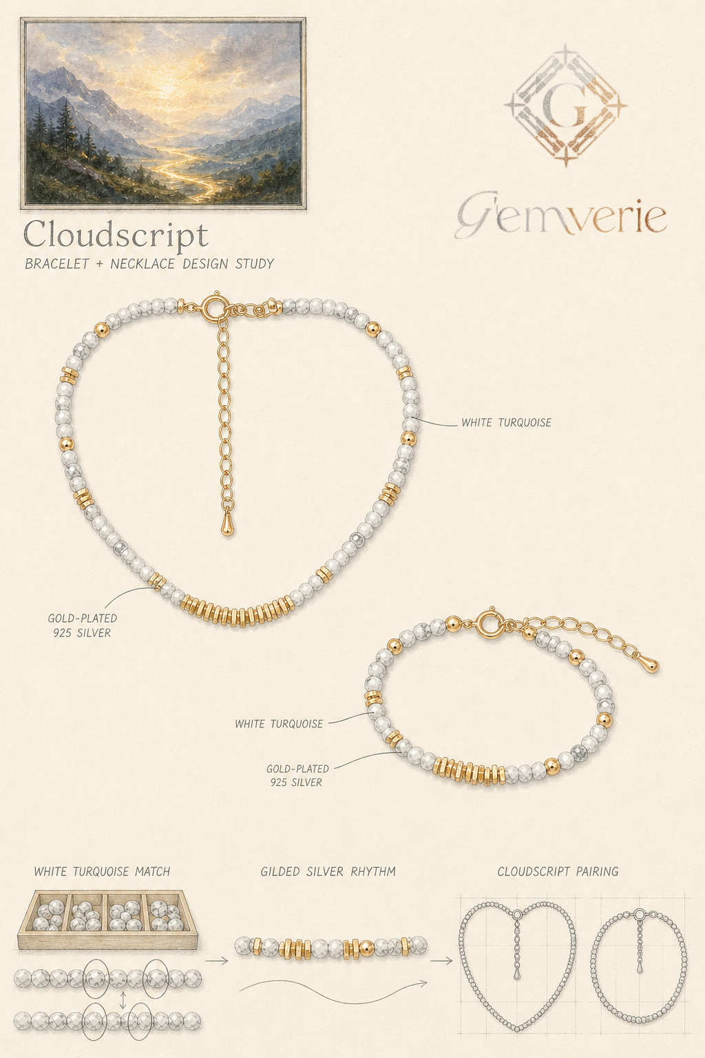 Cloudscript Bracelet — hand-drawn design