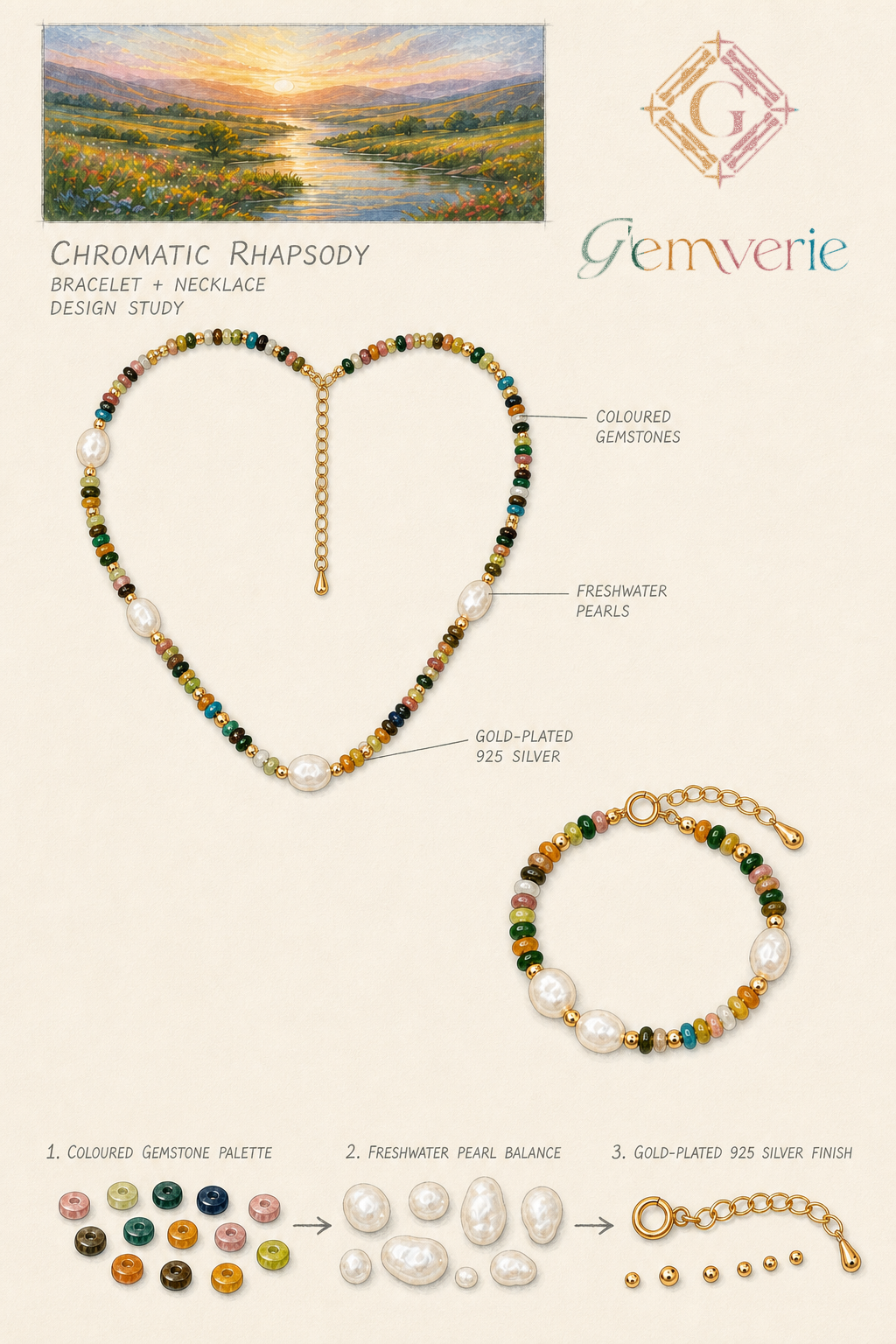 Carnival Lustre Bracelet — hand-drawn design