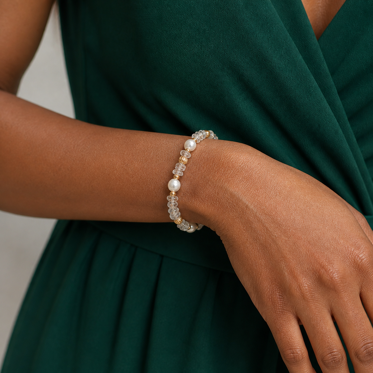 Clear Dawn Bracelet — worn view