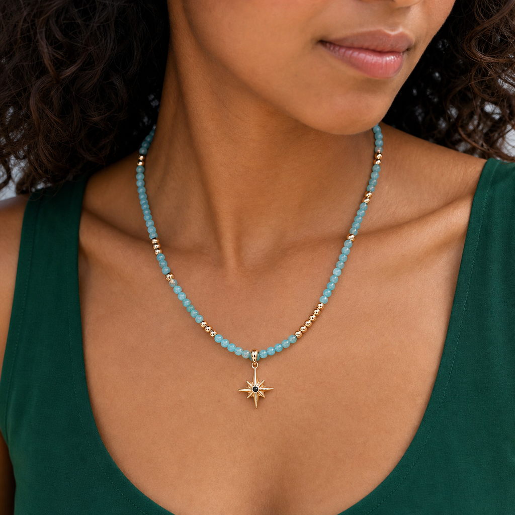 Lagoon Star Necklace — worn view