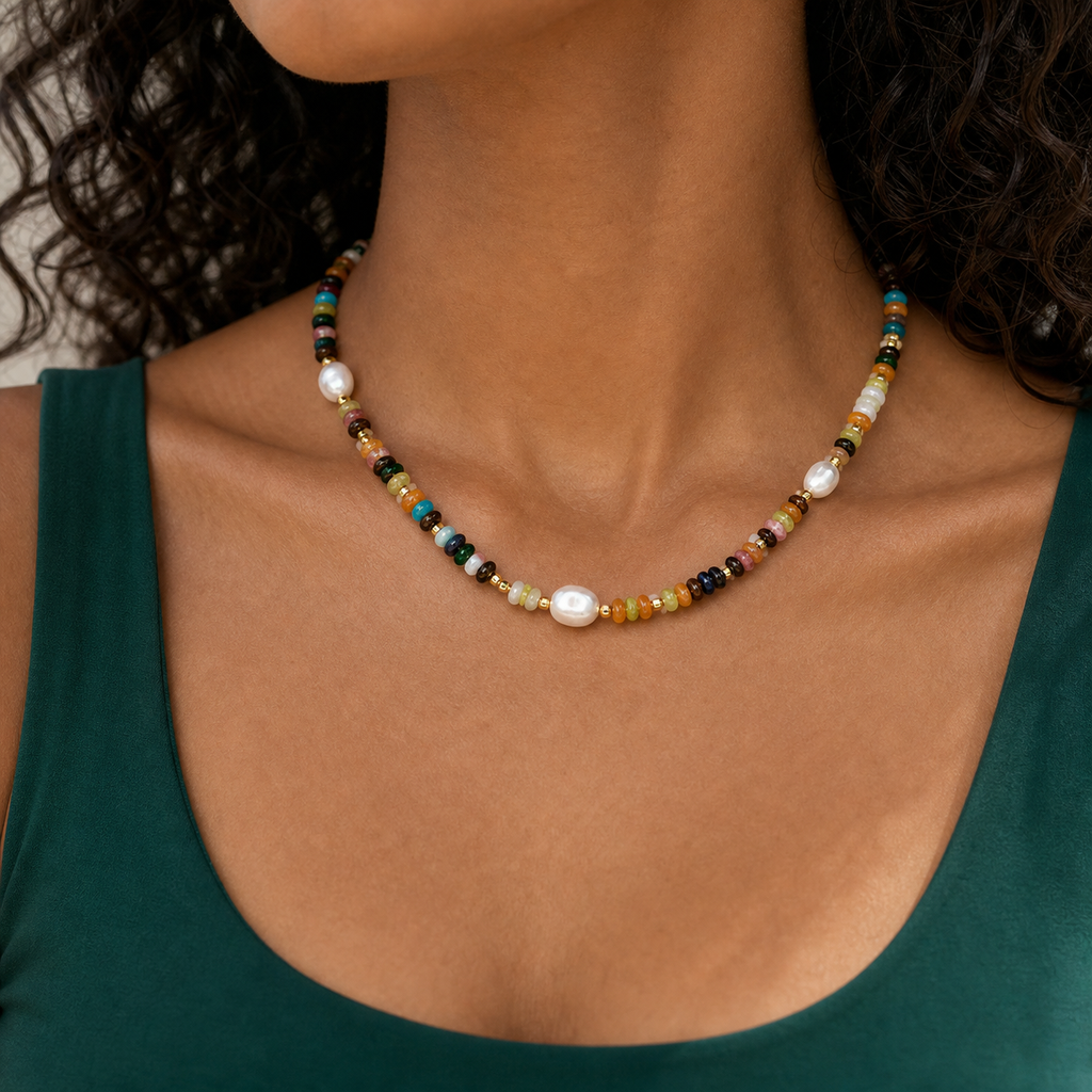 Carnival Lustre Necklace — worn view