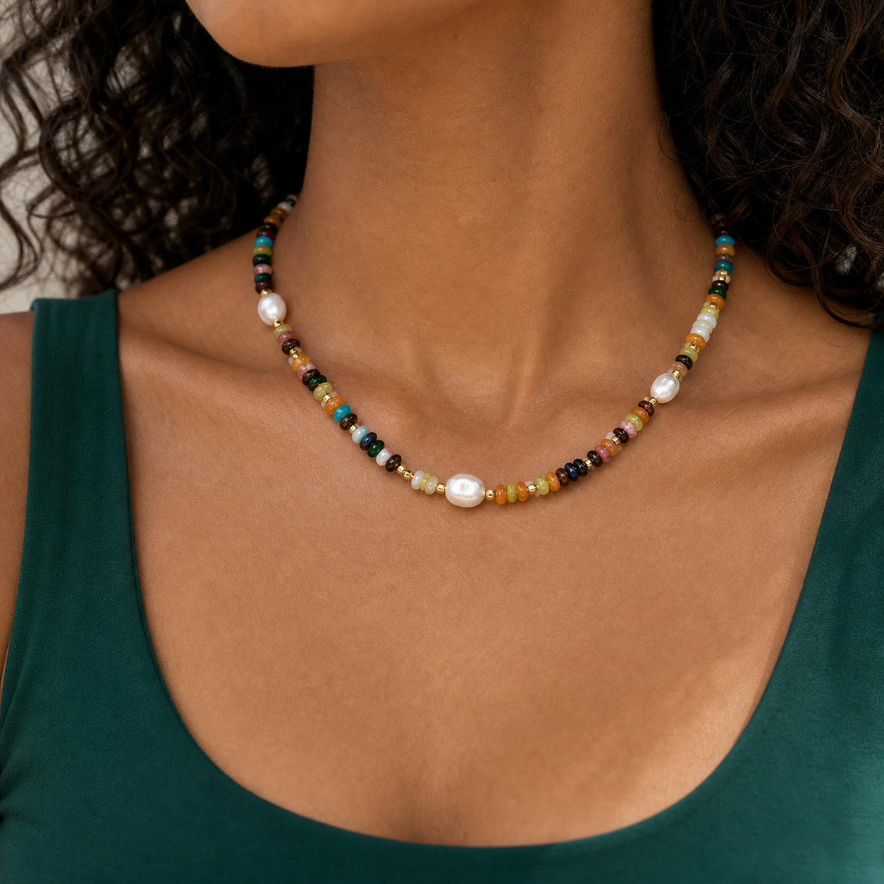Carnival Lustre Necklace — worn view