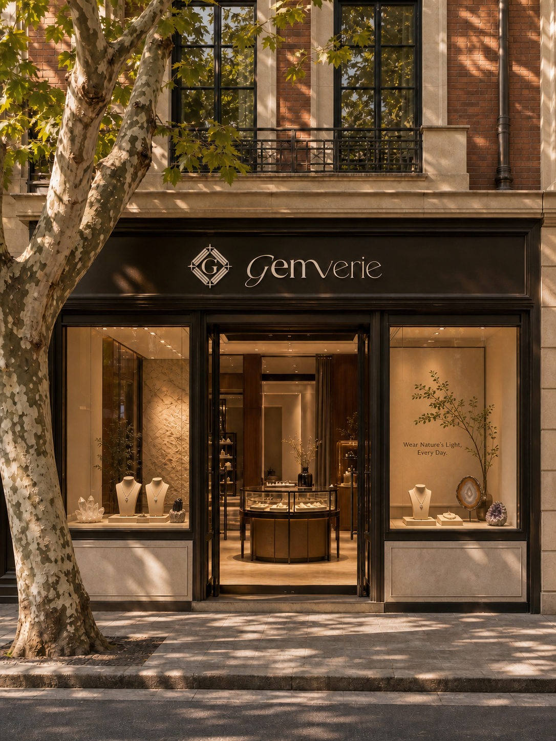 Gemverie boutique exterior in warm natural light